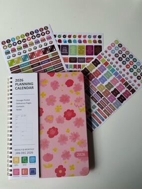 2026 Floral Weekly Monthly Planner Organizer w Stickers New